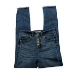 Loft Button Fly Hi-Low Fringe Hem Ankle Jeans, Sz 00/24 Photo 6