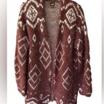 Lee Brown and White Patterned Cardigan Photo 0