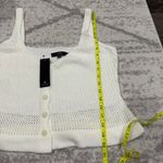 Lulus NWT  Ivory Button Front Knit Sweater Crop Tank Top Photo 7