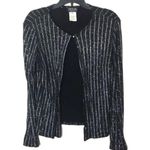 Onyx Nite  Black with silver Metallic Stripes Womens Evening Blazer size medium Photo 0
