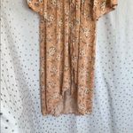 American Eagle Outfitters Tan Floral Midi Dress White Size 0/S Photo 2