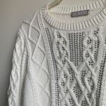 J.Crew  Embellished Cable-knit crewneck sweater with crystals (Sz L) White Photo 7