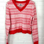 American Eagle NWT  Winter Nordic Holiday Patterned Cropped Knit Sweater Size M Photo 0