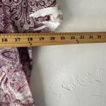 Paisley Print Shirt Womens Large Pink Purple White Short Sleeve Boho Stretch Top Photo 4