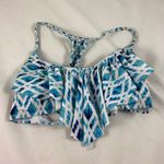 Rampage Medium Tribal Blue White Razorback Bikini Top Photo 0