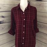 Old Navy Burgundy Window Pane Plaid Shirt Photo 0