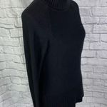 Cache women L cotton blend pullover turtleneck Longsleeve black sweater Photo 3