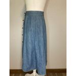 Vintage Denim Wrap Around Skirt Wooden Barrel Button XS/S SEE MEASUREMENTS Blue Photo 4