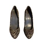 MRKT BROWN, BLACK & WHITE DOTTED CALF HAIR PUMPS (8.5) Photo 3