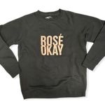 Brunette The Label “Rose Okay” Classic Crewneck Sweatshirt Black Size M Photo 0