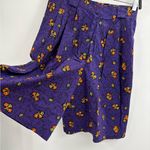 Saks 5th Avenue Women’s Vintage 80s Retro Y2K High Waist Floral Pattern Purple Short Size 4(27) Photo 3