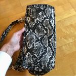 Penelope Ann Faux Leather Snakeskin Shoulder Bag, Black, Gray, White, Silver Black Photo 4