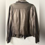 INC  International Concepts black faux leather Jacket XL Photo 7