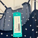 Kaileigh  Navy Polka Dot‎ open shoulder Blouse Photo 1