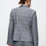 ZARA NWT  BLOGGERS FAV CHECK TAILORED BLAZER GRAY ONE BUTTON Photo 2