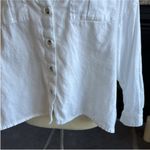 Topshop  White Boxy Button Down Shirt with Notched Collar Photo 10