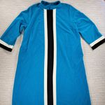 Vanity Fair VTG House Coat Womens 42 Blue Velour Stripe Thick Warm Zip Up Robe Photo 4