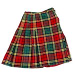 FLORENCE WALSH Vintage Plaid Pleated Wool Kilt Size 14 Red Photo 8
