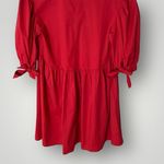 s’edge Red Cotton Puff Sleeve Babydoll Dress‎ Small Photo 6