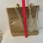 New. Mary Kay 50th Gold Expandable Zipper/Flash tote shopping bag Tan Photo 14