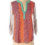 Ezra Womens  Gray Patterned Top - Sz M Photo 0