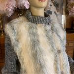 VINTAGE 1980’S CHEYENNE BY HILLMOOR GRAY & WHITE FAUX FUR & KNIT COAT (XL) Photo 8