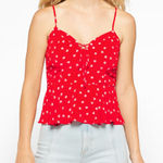 Nine Britton  Tallie Cropped Sweetheart Cami Red Medium NWT STITCH FIX Photo 0