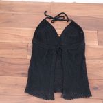 Black Crochet Halter Top Boho Festival Beach Cover Up Size M Photo 2