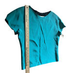 Mark Heister‎ Women's M Blouse 100% Silk Business Casual Office Blue Turquoise Size M Photo 7