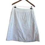 Croft & Barrow Women Midi Skirt 12 White Subtle Floral Cottage Boho Fairy Office Photo 5