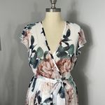 Kate and Lily Womens Floral Chiffon Wrap Maxi Dress Size 4 Semi Sheer Top Fairy Pink Photo 1