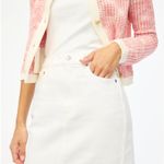 J.Crew White Denim Midi Skirt Stretch High Waisted Pockets Classic US 12 NWT Photo 1