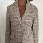 The Limited Vintage Tweed Blazer Womens Size 6 Beige Brown Black Career Jacket Photo 0