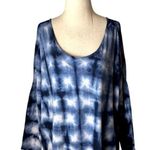 Velvet By Graham & Spencer Shirt Women Small Blue Vintage Slub Tie Dye Top Retro Photo 0