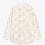 ZARA  NWT embroidered eyelet detail long sleeve button up shirt Photo 0