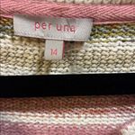 PER UNA BRAND MULTICOLORED 3 BUTTON CARDIGAN SWEATER PINK CREME OLIVE PTP 18/19” Size M Photo 1