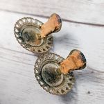 Vintage Clip On Earrings Faux Pearl with Gold Tone Heart Halo Photo 6