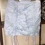 Pretty Little Thing NWT Blue Linen Ruched Mini Skirt Women Size 4 Photo 1
