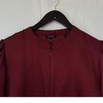 Scotch & Soda  Womens Voyage Burgundy Red Satin Dress Midi Puff Sleeves Size XL Photo 2