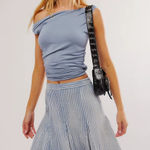 Free People Candace Stripe Cotton & Linen Skirt Size Small Photo 0