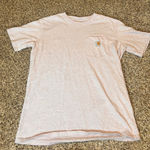 Carhartt Women's Small Pocket T-Shirt Speckled Light Pink Casual Loose Fit Top Photo 0