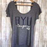 NCAA BYU Cougars Grey High Low Scoop Back Blouse Photo 0