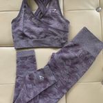 Gymshark Camo Seamless Purple Leggings And Sports Bra Photo 0