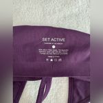 Set Active  Purple Sculptflex Workout V Neck Racerback Sport Bra Lounge S Photo 2