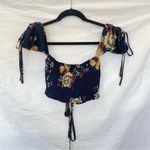 Zaful Bi@ Fang 2Piece Outfit Floral Drawstring Ruched Top & Smocked Shorts; S Photo 9