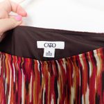 Cato Y2K  Womens Skirt Size 10 Red Multicolor Pleated Boho Midi Artsy Fall Earthy Photo 3