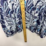 LOGO By Lori Goldstein LOGO Lori Goldstein Top L Blue White Botanical Print Resort Artsy Boho Pockets Photo 6