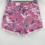 Isabel Marant  Etoile‎ Lesia Tie Dye High Rise Denim Shorts Mulberry Size Small Photo 5