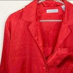 Valerie Stevens  Small Red Button Down Night Shirt Pajama Sleep Photo 1