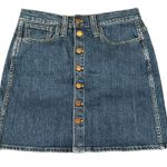 Madewell  Button Front Denim Skirt size 28 Blue Straight Mini Photo 1
